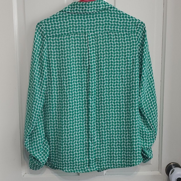 The Limited XS green white blouse - Picture 3 of 3